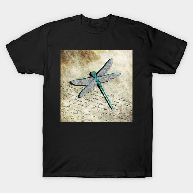 Dragonfly Teal Vintage Graphic Art Journals & Gifts Insect Gift T-Shirt by tamdevo1